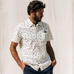 Taylor Stitch Short Sleeve Hawthorne Brush Dot Camp Shirt Medium / 40